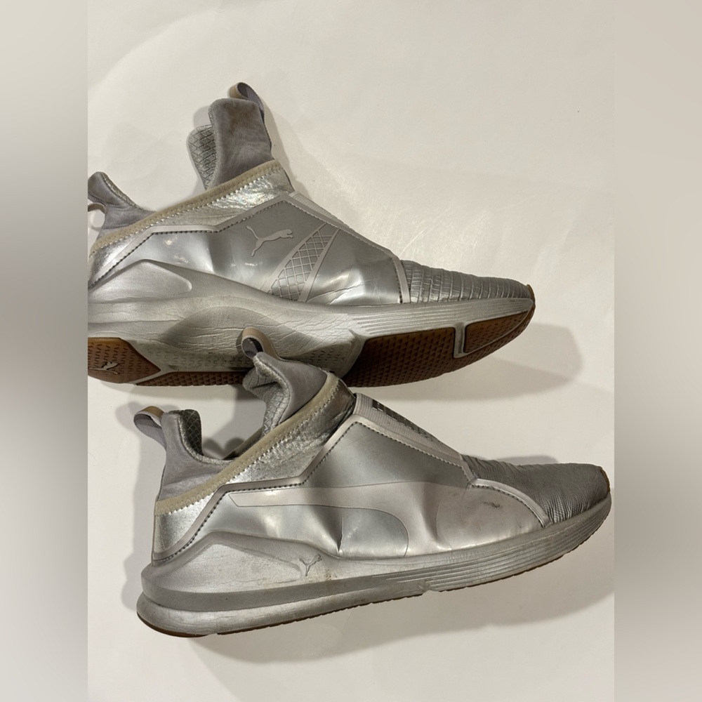 Puma Fierce Metallic Silver Slip On Sneakers Woman’s Size 9 - Picture 5 of 14